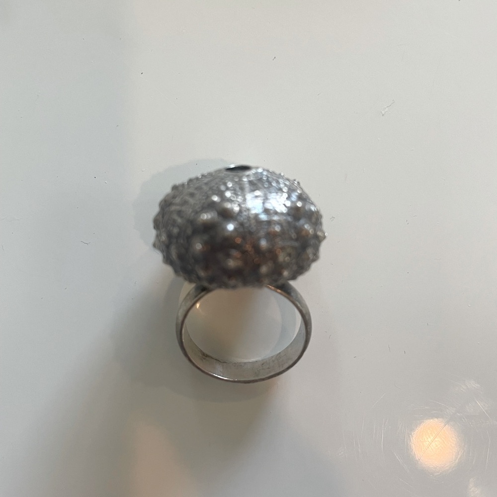 Sterling silver sea urchin ring.
